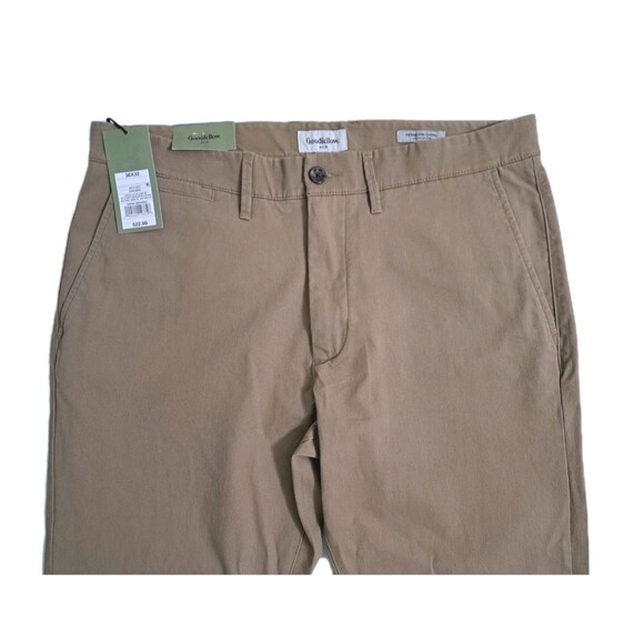 Goodfellow Pants Men's 36x32 Khaki Chinos Dress Flat Front Hennepin Athletic - Picture 2 of 10